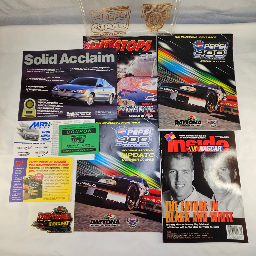 Vintage 1998 Pepsi 400 Daytona Inaugural Night Race NASCAR 50th‎ Anniversary Set - Picture 15 of 16